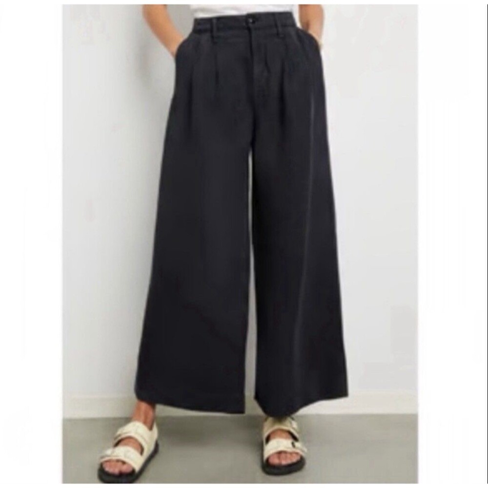 MOTHER Denim High Waisted Pouty Prep Ankle Pants Faded Black 26